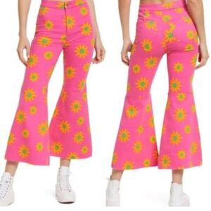 We The Free Pink and Orange youthquake cropped flare  Floral Pants size 26